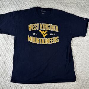Champion West Virginia Mountaineers T-Shirt Men’s Large Navy Blue WVU Logo